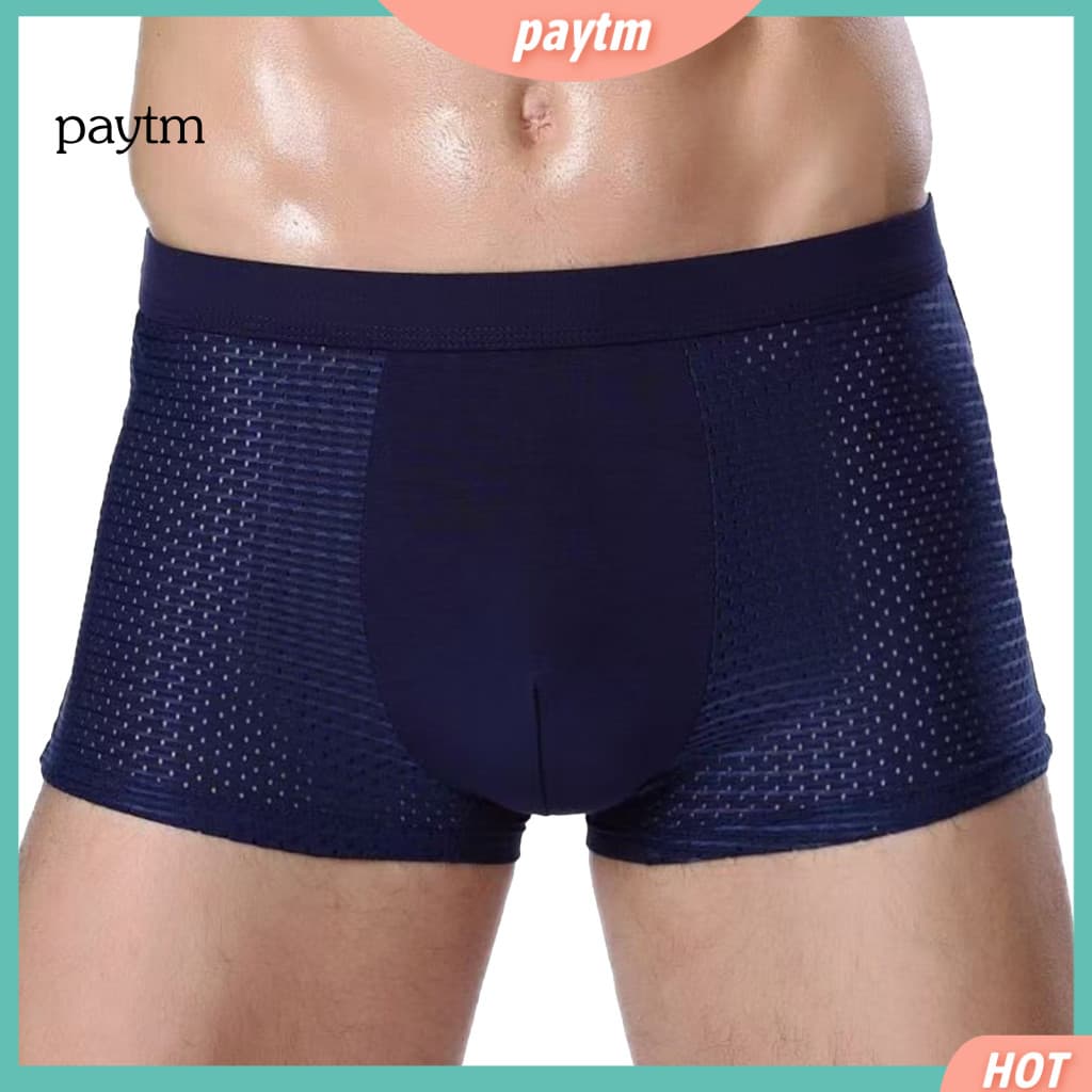 Breathable Men Boxer Smooth Fabric Boxers Summer Ice Silk Mesh Panties for Women Mid-rise Elastic Waistband Soft Quick-d