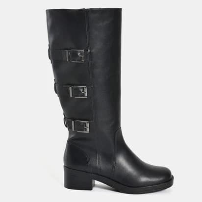 Bota Coturno Via Marte Feminina Cano Alto Biker Com Fivelas Salto Baixo Estilosa Lançamento Oferta 035018-01