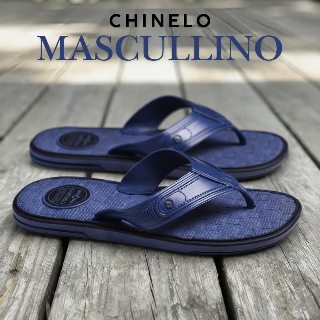 Chinelo Masculino Cartago De Dedo Casual Resistente Antiderrapante Leve E Confortável