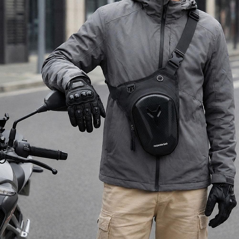 Bolsa de perna para motocicleta, à prova d'água, para uso externo, com entrada para fone de ouvido |   Tecido Repelente