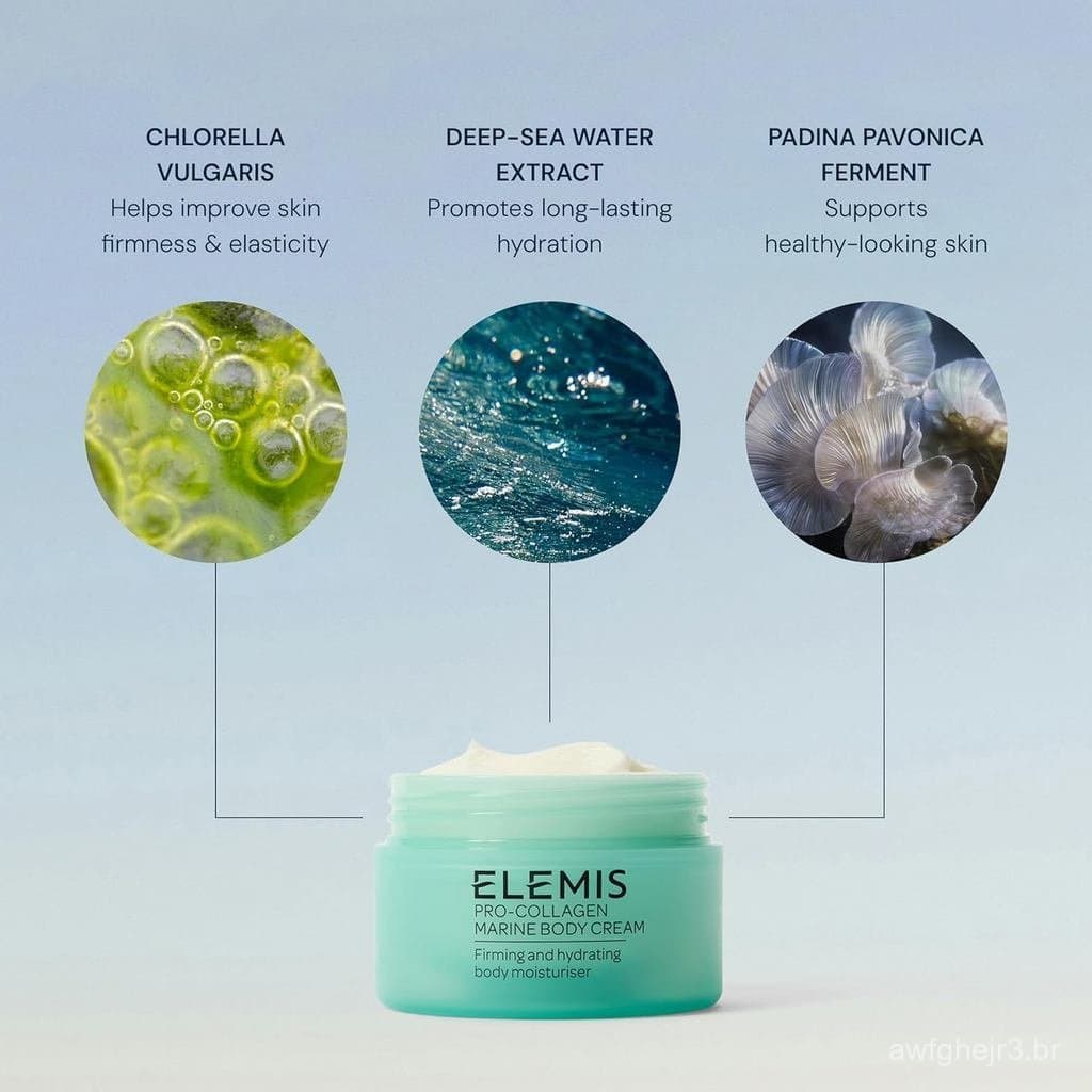 Loção Corporal Firmadora e Hidratante Anti-Envelhecimento ELEMIS Pro-Collagen Marine Collagen, Proporciona 48 Horas de E