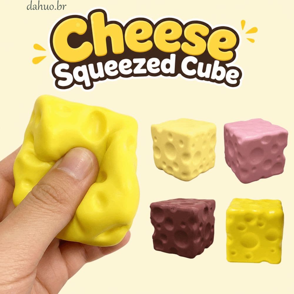 Cubo Espremido De Queijo DAHUO , Brinquedo Mole Realista De 6 Cm Elástico De Recuperação Lenta Para Alívio De Ansiedade