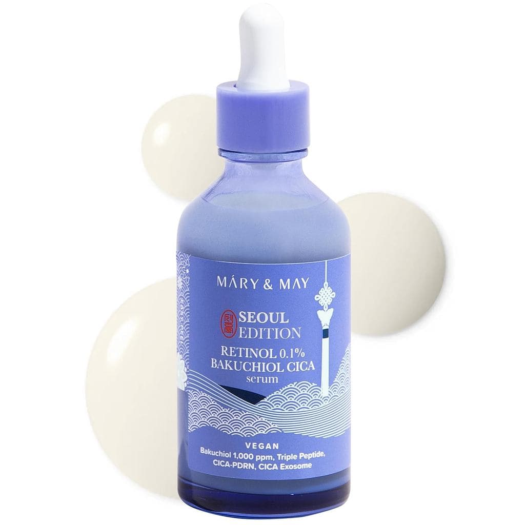 Sérum Mary&May Retinol 0,1% Bakuchiol Cica, 2,7 fl oz |   Grande sérum noturno coreano com 0,1% de retinol, 1.000 ppm de