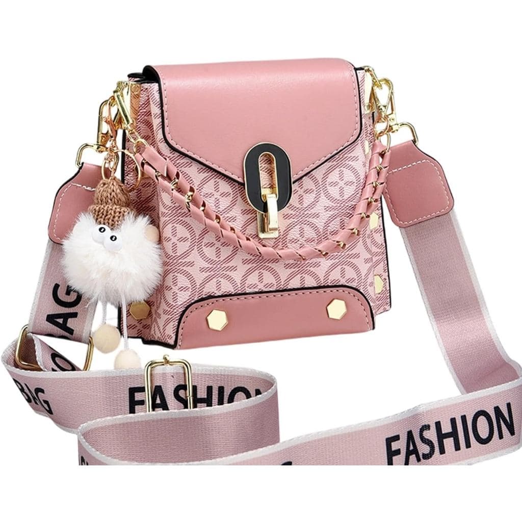 Bolsa transversal simples e multifuncional, bolsa feminina moderna e multifuncional, bolsa de ombro com chaveiro.