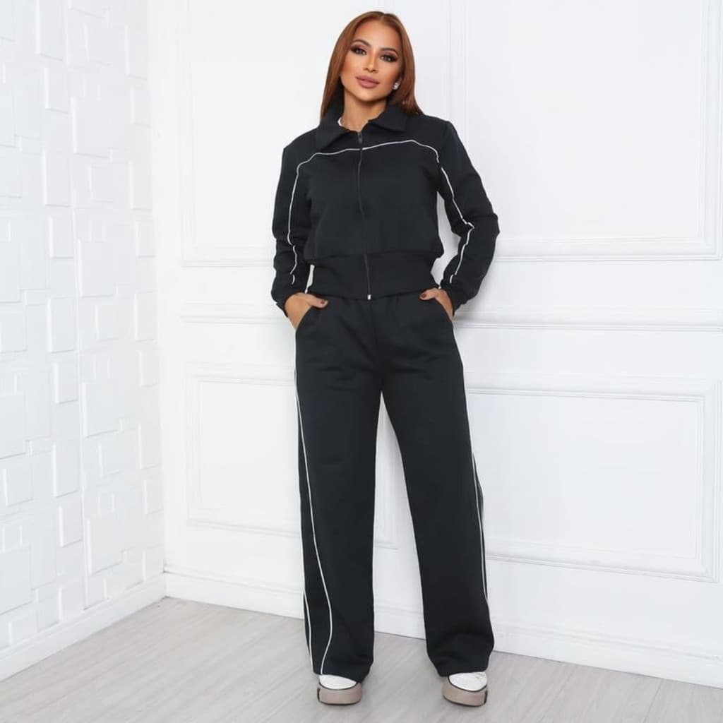 Moletom Conjunto Calça e Blusa de Frio Tecido Aerolook Flanelado Premium Envio Imediato