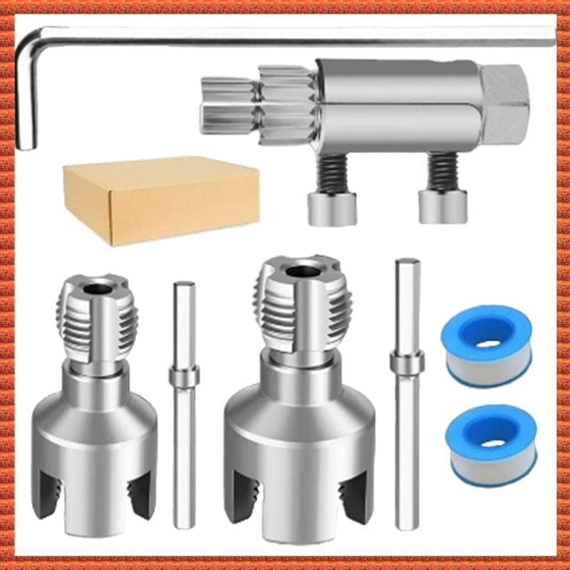 (Zac) Novo 4 Em 1 Chave De Tubulação De Água Abridor De Fio 2 Kit De Ferramentas De Rosqueamento De Tubo De Pvc Interno