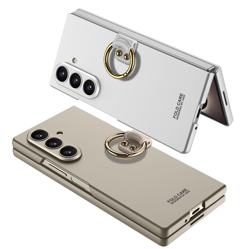 Micro Fosco Ouro Anel De Dedo Vidro Película Protetora Caso Do Telefone Para Samsung Galaxy Z Fold 8 Ultra Fold8 5G Câme