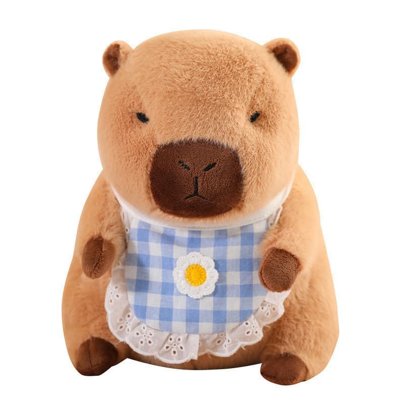Capivara fofa com babador, boneco de pelúcia de capivara, boneco de presente para crianças e meninas 6ILC