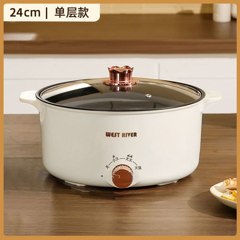 Wok elétrico multifuncional fogão elétrico dormitório pequeno fogão panela de arroz panela quente elétrica wok