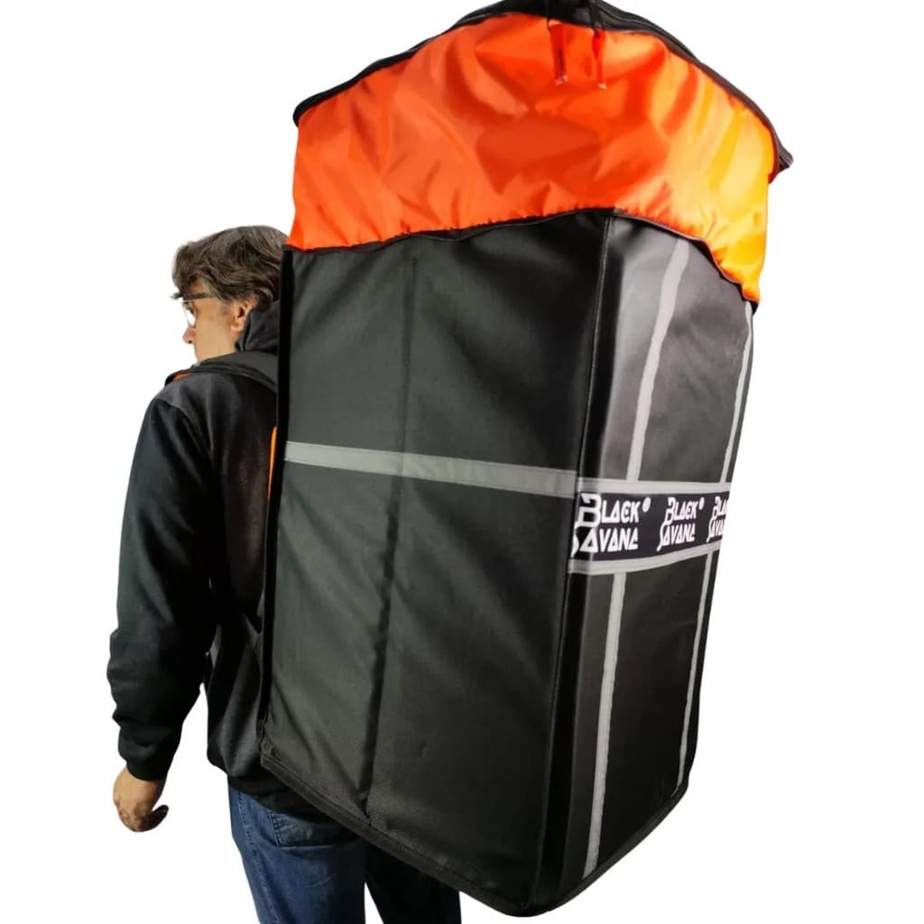 Bag Cargueiro 170 Litros Black Savana Motoboy com expansor entregas shopee e mercado livre