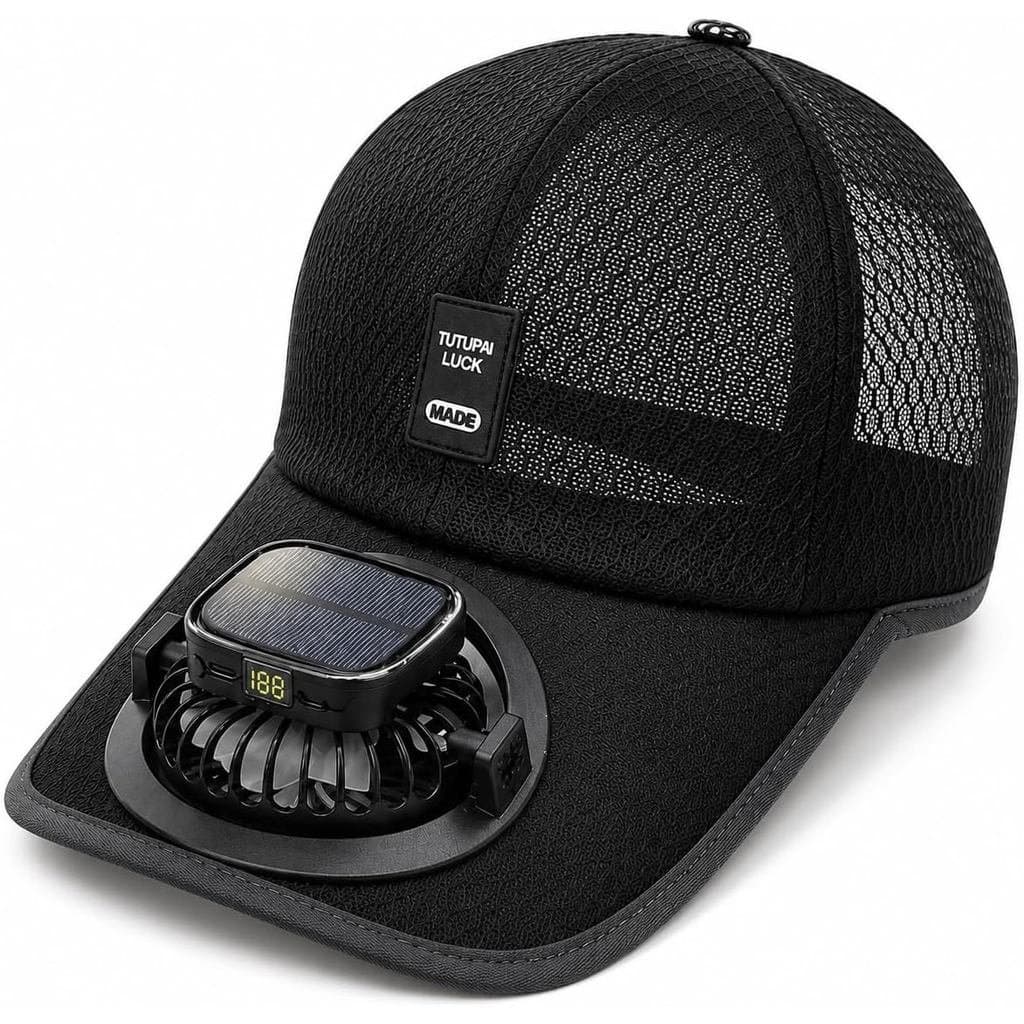 Boné de Beisebol com Ventilador Solar, Chapéu de Sol em Malha para Homens e Mulheres, Recarregável por USB, para Pesca,
