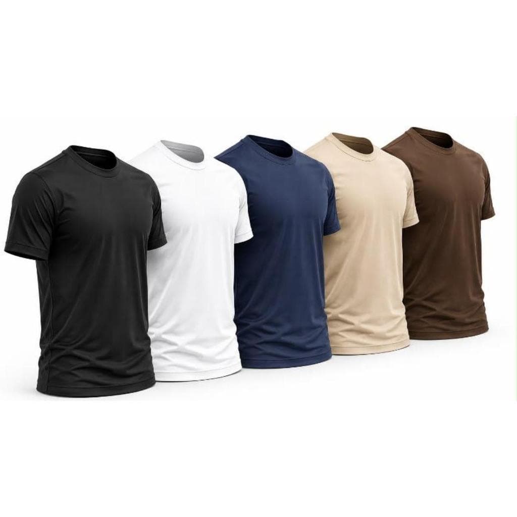 Camiseta Masculina Kit 5 Básicas Lisas algodão Premium