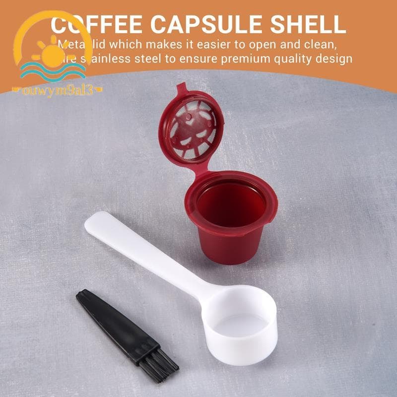 10 Filtros Recarregáveis Reutilizáveis Da Cápsula De Café Dos Pces Para Com Escova Colher Acessórios De Cozinha Filtro V