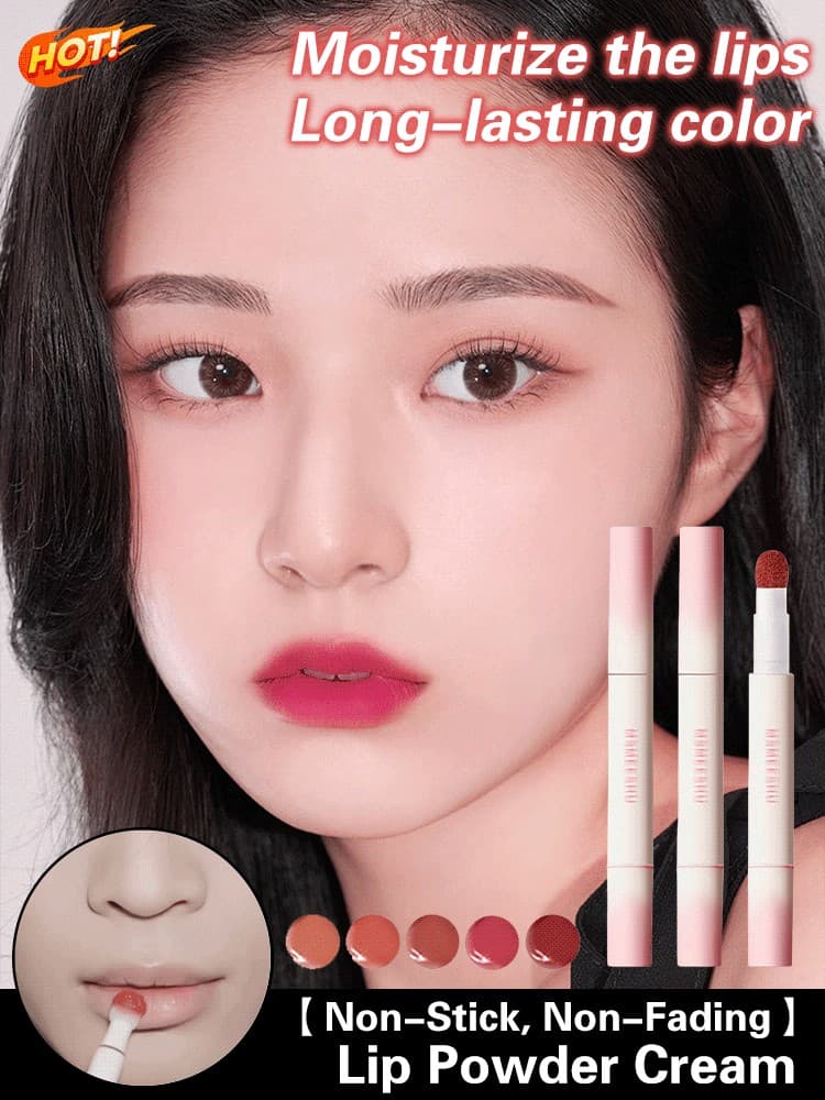 [Durabilidade Extrema] Pó Labial Leve com Fio Aveludado, Creme, Brilho Labial/Pó Labial/Beleza