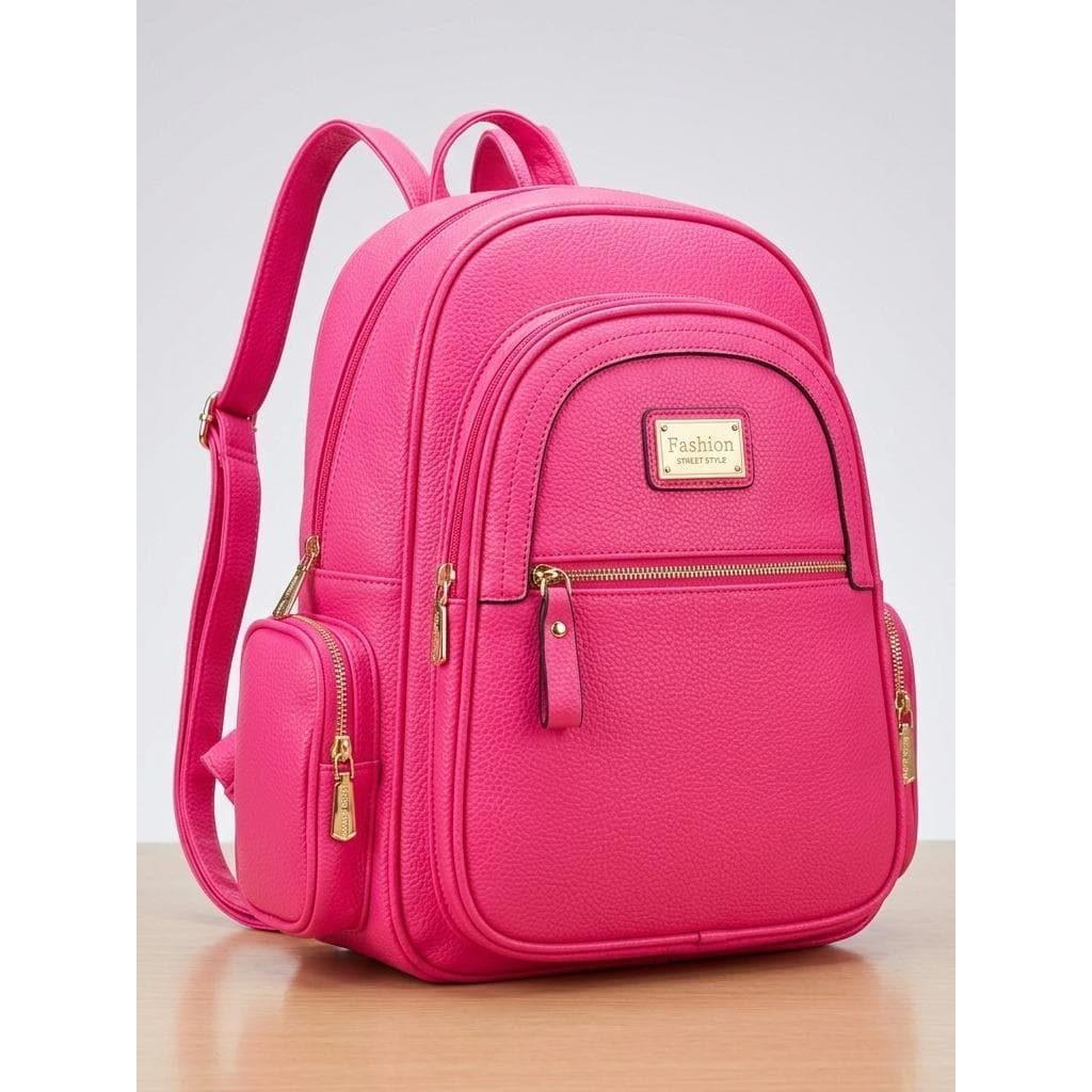 Mochila Feminina Rosa Casual para Faculdade e Trabalho - Acabamento Premium