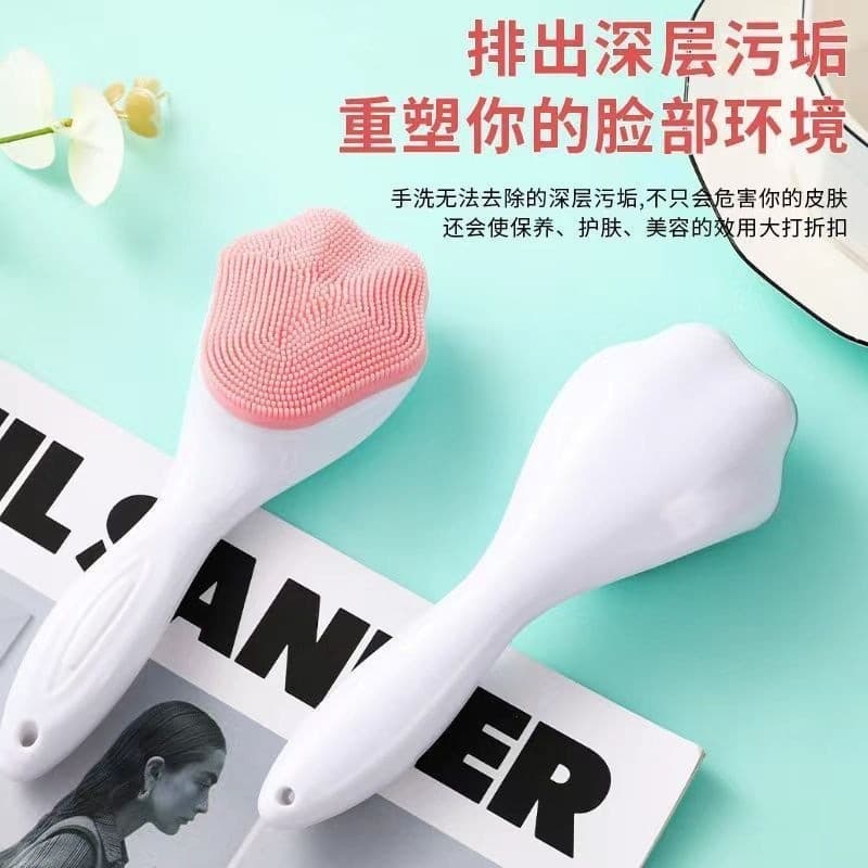 Nova escova de silicone para lavagem facial, limpador facial manual, escova para limpeza de cravos no nariz, escova faci
