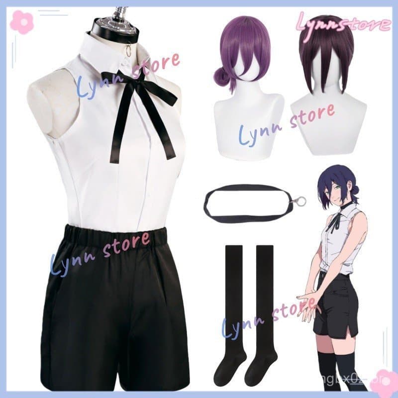 Fantasia e Peruca REZE para Cosplay de Chainsaw Man, Roupas de Anime, Traje de Festa Bomb Girl