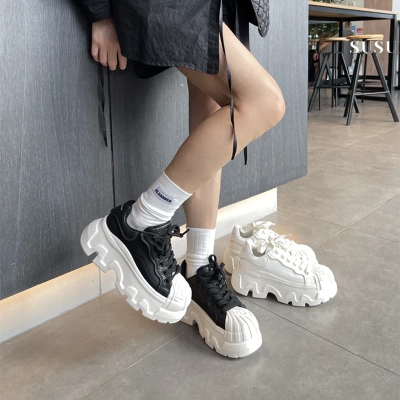 Fried Street papai sapatos femininos 2025 novo estilo concha Toe aumentado sola grossa All-Match Casual primavera outono