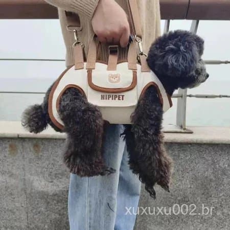 Bolsa Transportadora Pet Multifuncional RespiráVel PortáTil, AlçA Ombro Para Transportar Animais, Passeio Com Cachorro