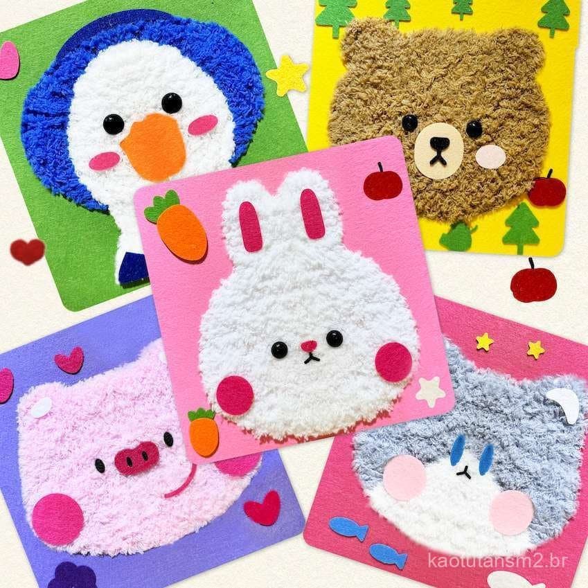 Kit de Bordado com Agulha de Fio Macio para Iniciantes, Conjunto de Costura Artesanal para Meninas