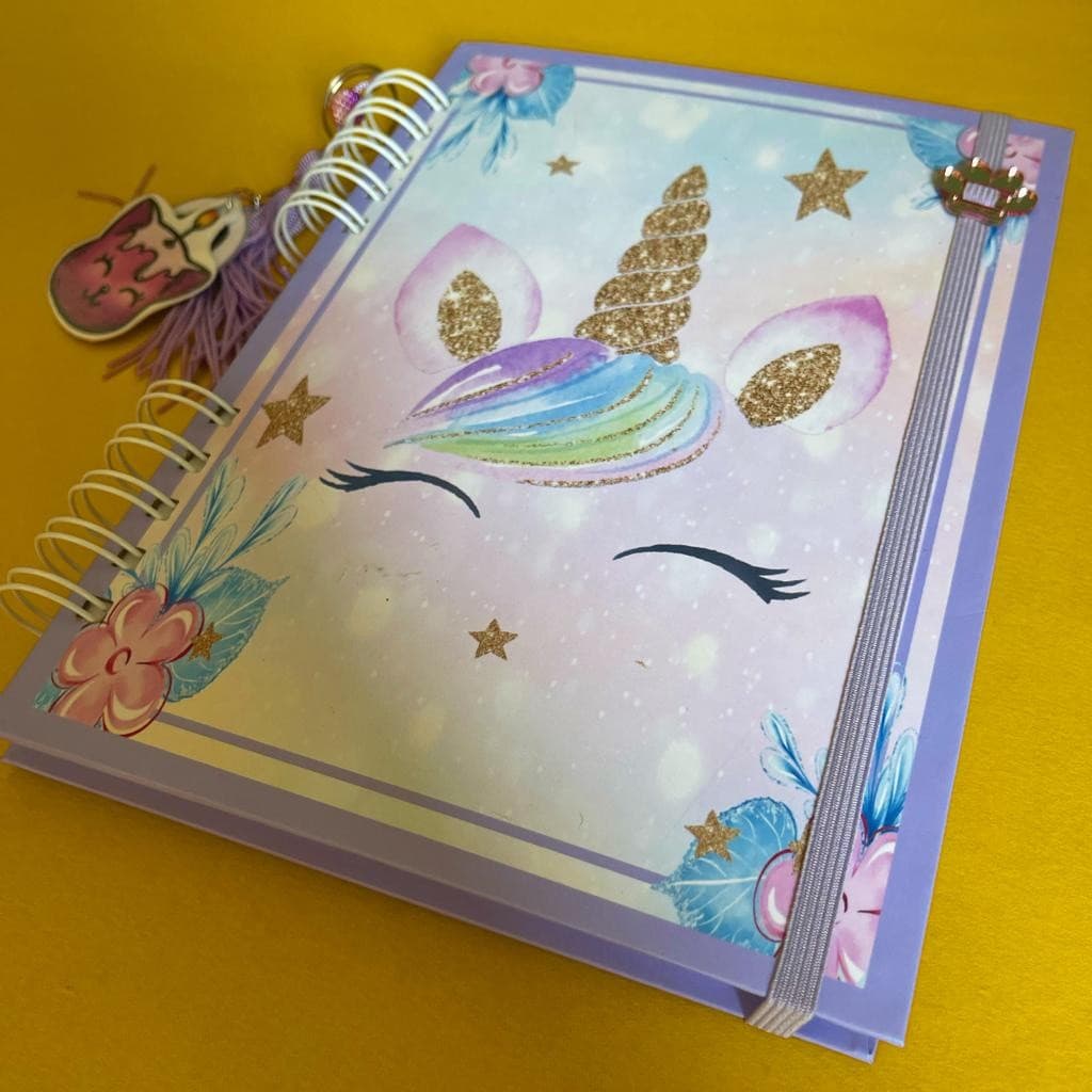 Caderno Unicórnio - Coleção Unicórnio - A5 - Escolar, anotações, caderninho