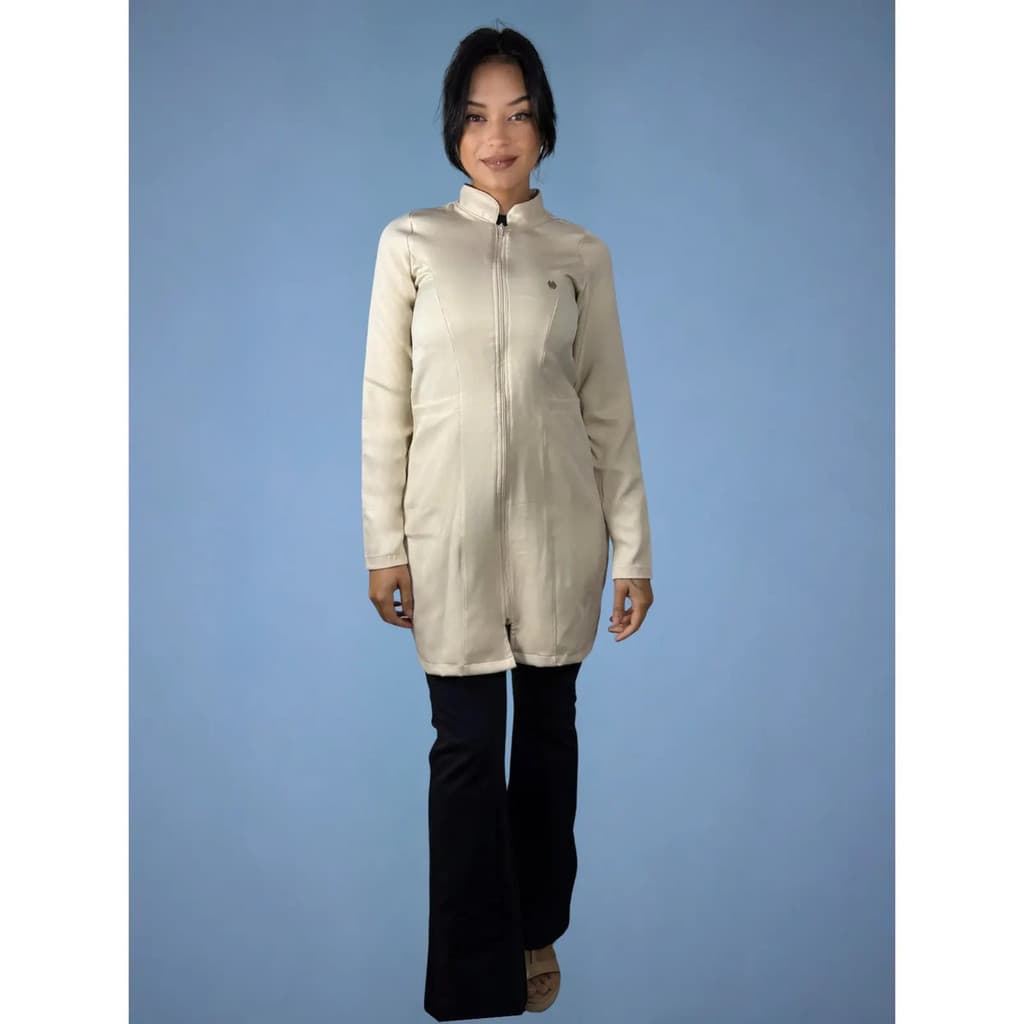 Jaleco Feminino Serena - Estação Rosa(off white,ex g)