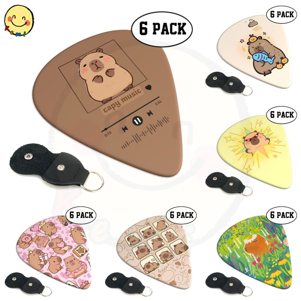 Capivara Guitarra Picaretas 6 Pacote-0.46mm 0.71mm 0.96mm Palhetas De Presente Exclusivo Para Baixo , Guitarras Elétrica