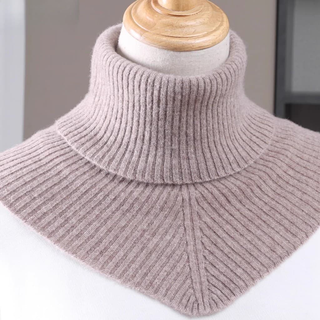 Gola falsa de lã masculina e feminina, suéter com gola falsa, gola alta falsa, pulôver de malha, cachecol quente, xale,