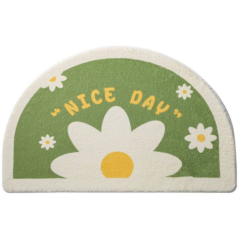 Tapete absorvente para porta de banheiro, tapete antiderrapante para porta de banheiro, tapete de entrada, semicírculo,