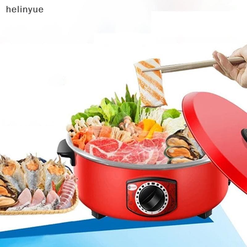 12 Polegada Multifuncional Panela Quente Elétrica Não-sti Frigideira MultiCooker Sopa Hotpot Para Casa Cozinha Cozinhar