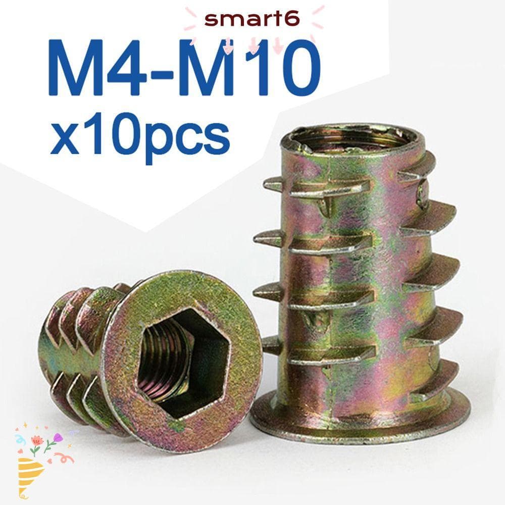 Inteligente 10 Pçs/Lote Porca Sextavada , Flangeada M4 M5 M6 M8 M10 Porcas Trapézio Hexagonal , Rosca Interna De Cabeça