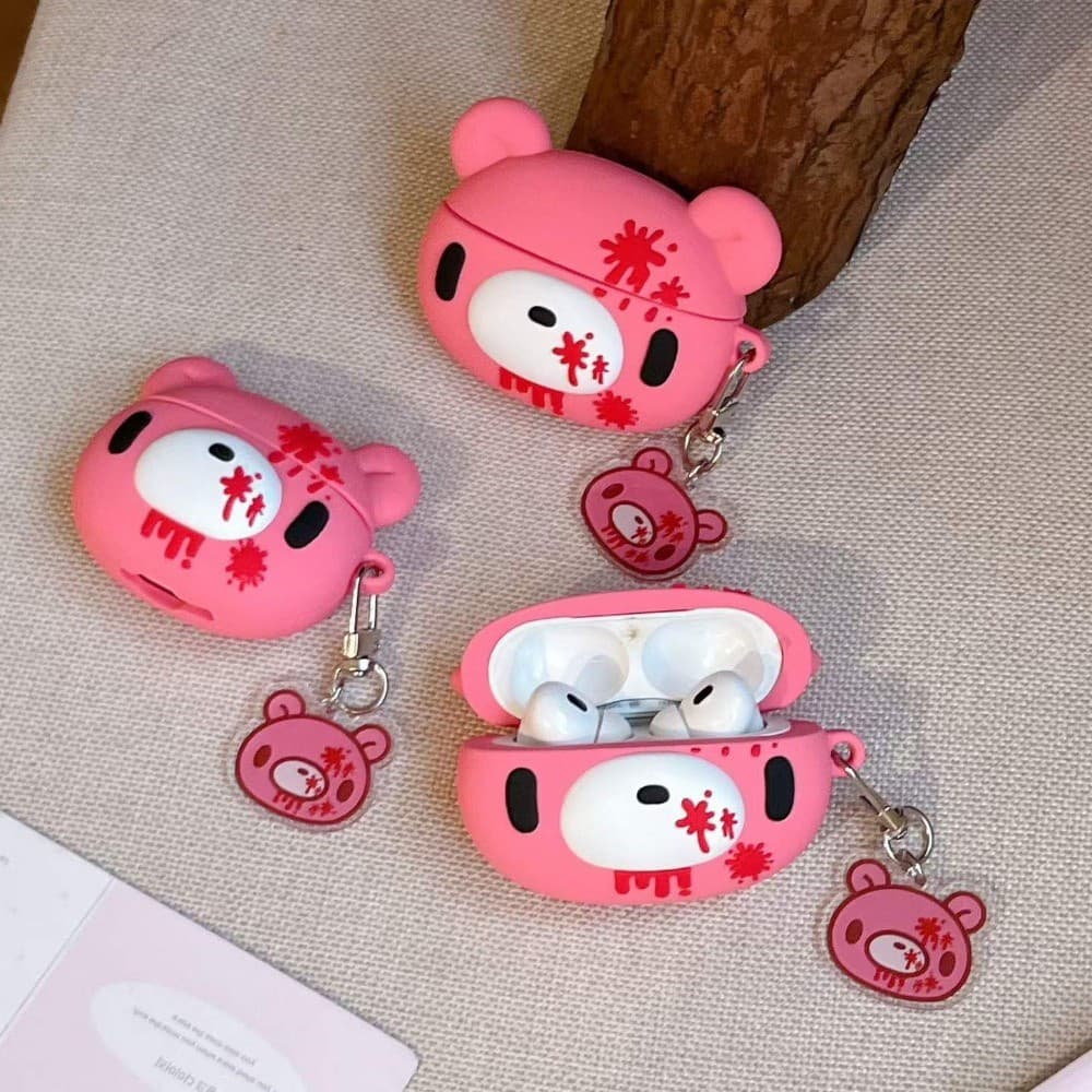 Criatividade Cute Gloomy Bear Capa De Fone De Ouvido Para AirPods 3/4 Pro/Pro2/Pro3 Com Pingente Fofo Anexado Anti-Queda