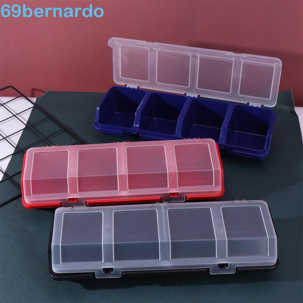 BERNARDO 3 PCS Caixa De Armazenamento De Peças , Com Tampa Organizadora De Parafusos De 4 Compartimentos , Economiza Esp