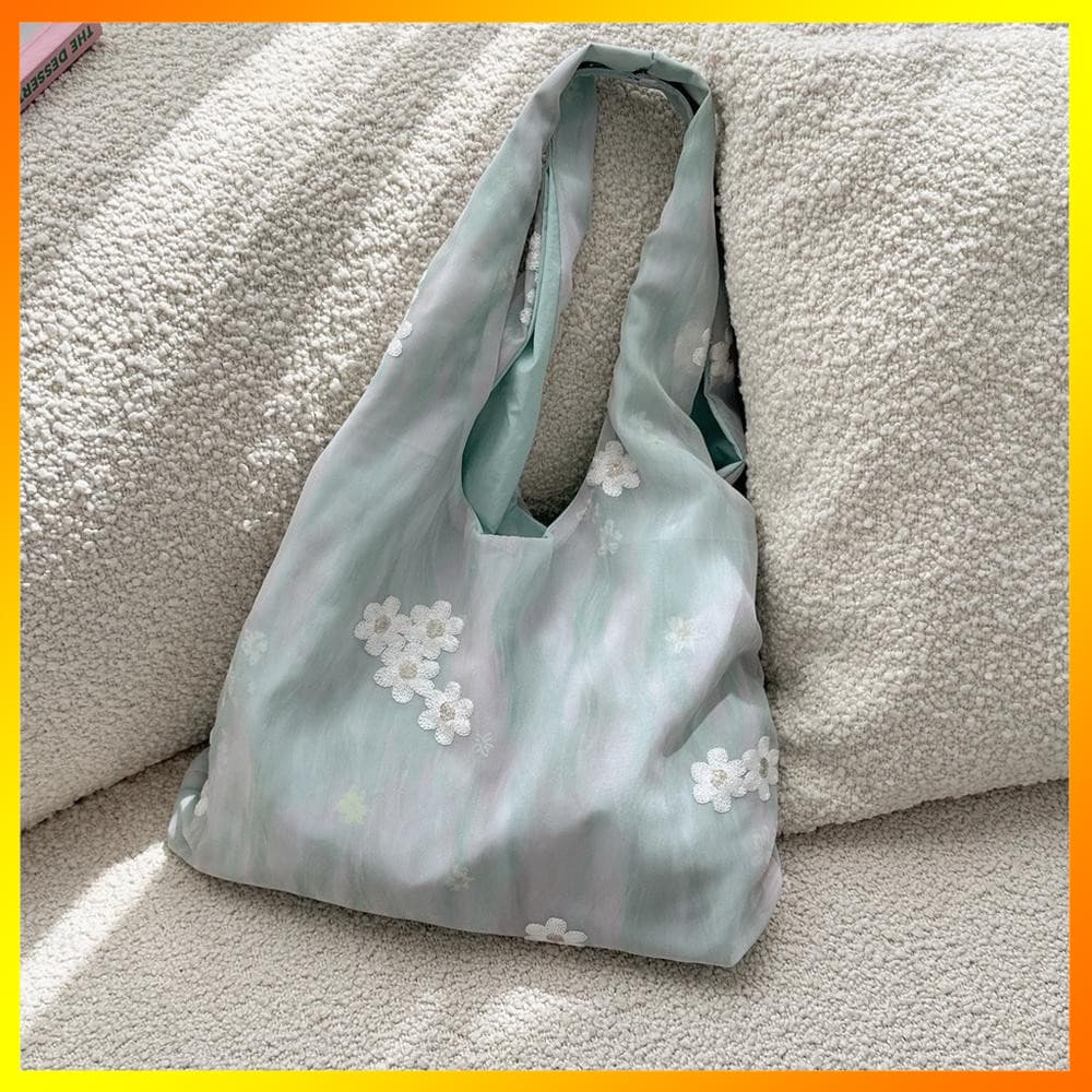 Bolsa Bordada Floral Vertical , De Ombro Fresca , Bordado Mão Macia Para Roupas Doces , Compras , Deslocamento Diário