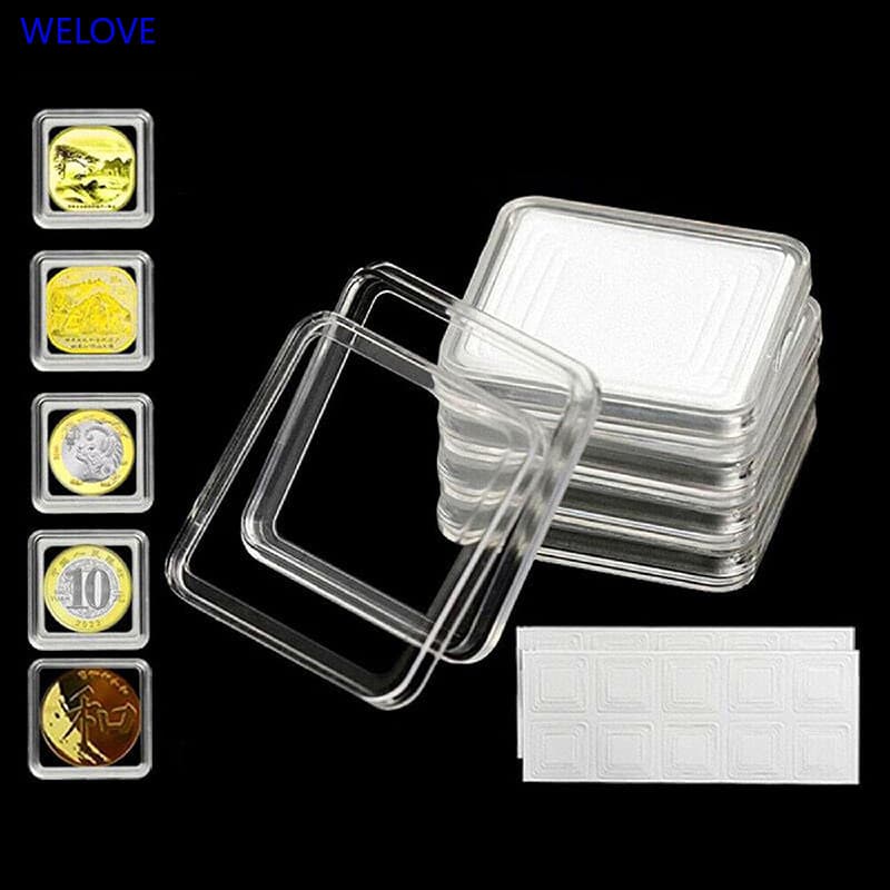 < WL > 1 Conjunto De Caixa Quadrada Transparente , De Proteção De Coleção De Almofada Interna , Capa Protetora De Dinhei