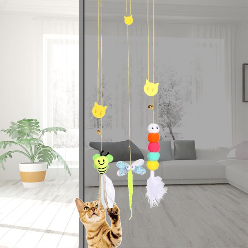 Chás resistente corda provocando vara gato brinquedos brinquedos porta do gato brinquedos pendurado pendurado gato