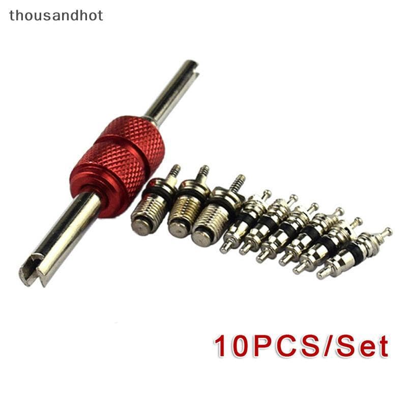 10 Pçs/Set Núcleo Da Válvula De Ar Condicionado Do Carro Com Chave Remoção Ferramenta Instalador Veículo Auto A/C Sistem