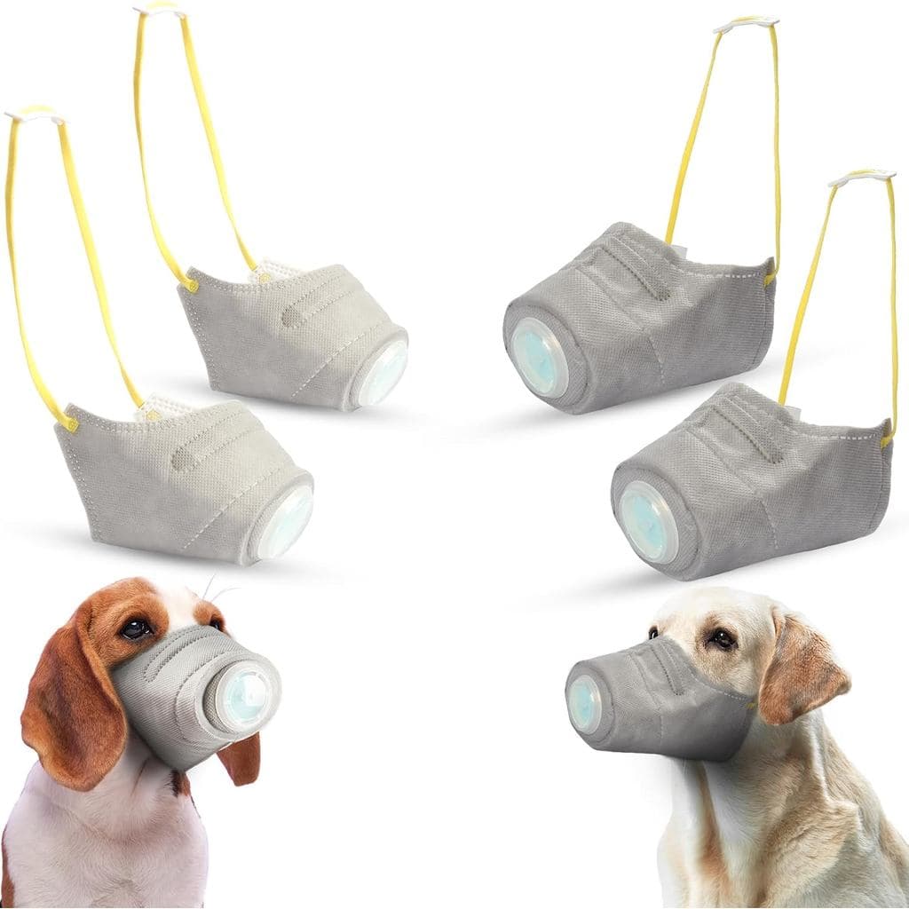 Máscara Respiratória para Cães - Filtro Ajustável e Reutilizável para Cães Pequenos a Grandes, Proteção de 4 Camadas con