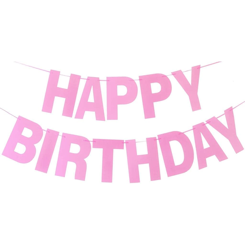 Faixa de Aniversário Pré-amarrada - Faixa Decorativa Rosa para Aniversário, Decorações para Meninas e Mulheres