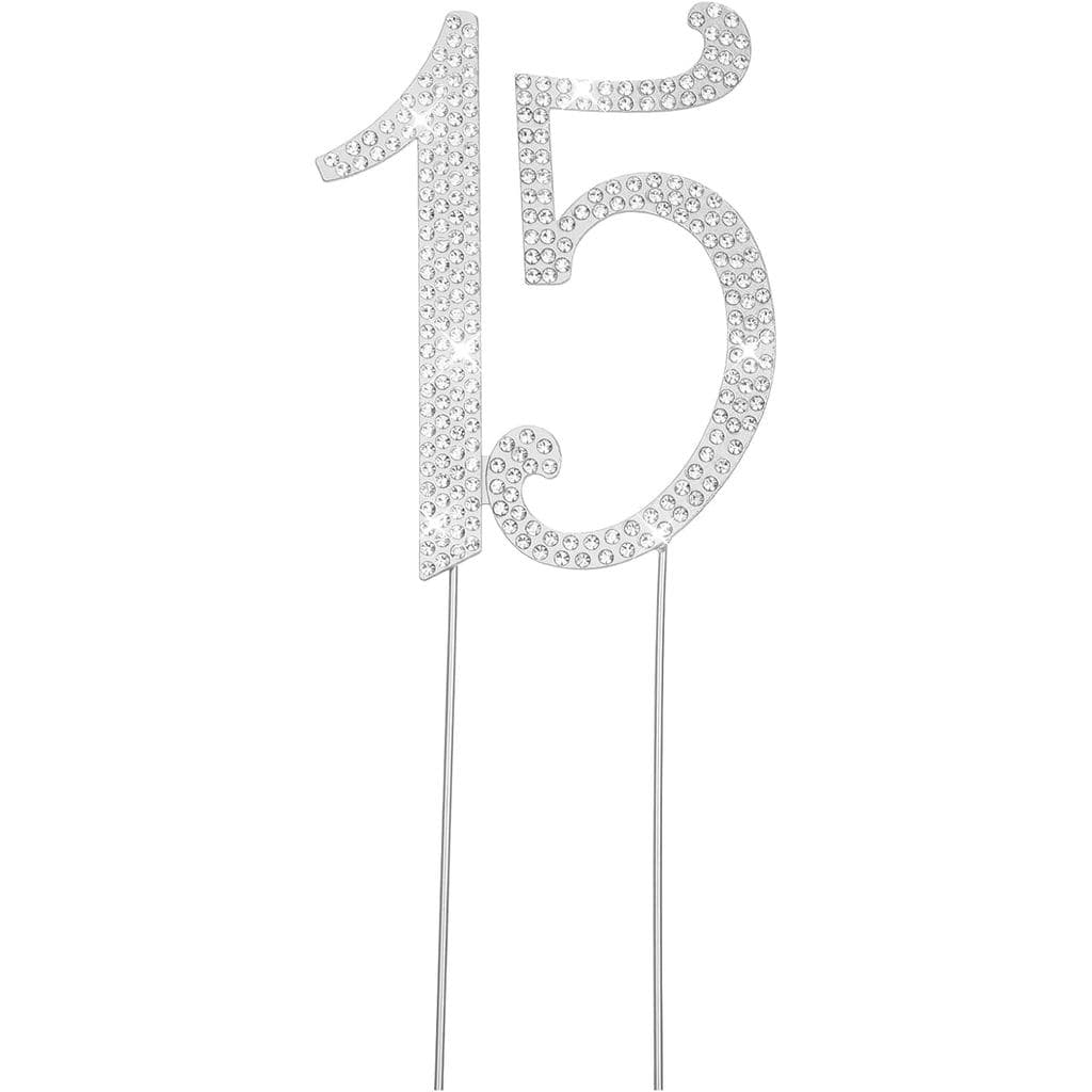 Topo de Bolo 15, Topo de Bolo de Aniversário de 15 Anos com Strass, Feliz 15, Topos de Bolo com Cristais e Strass, Decor