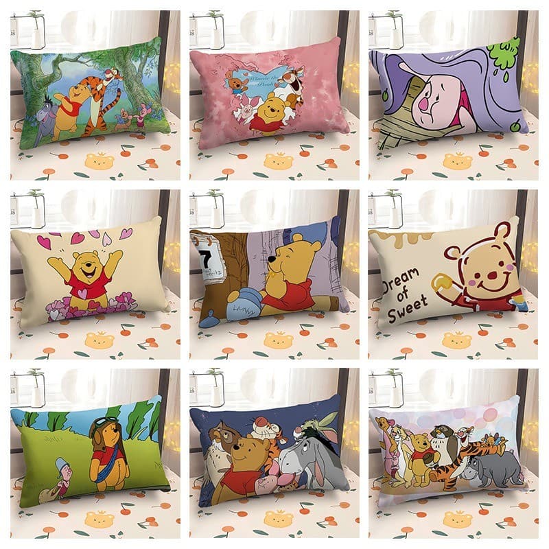 Bonito Winnie the Pooh Cartoon Fronha Almofada 30 * 50 Capa de sofá retangular Capa de almofada de carro sem núcleo