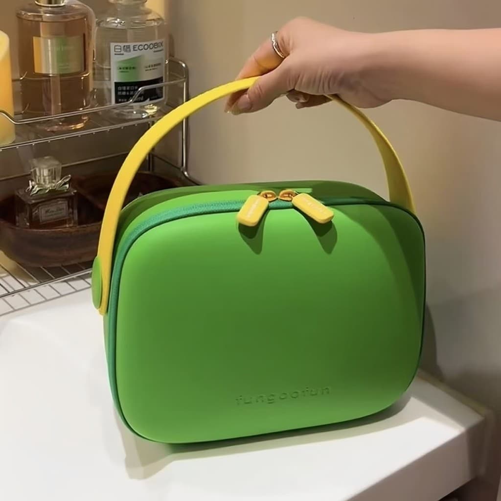 🔥 Bolsa Necessaire Feminina Portátil 🔥 Necessaire de Maquiagem em Silicone Necessaire Grande Capacidade Impermeável VE