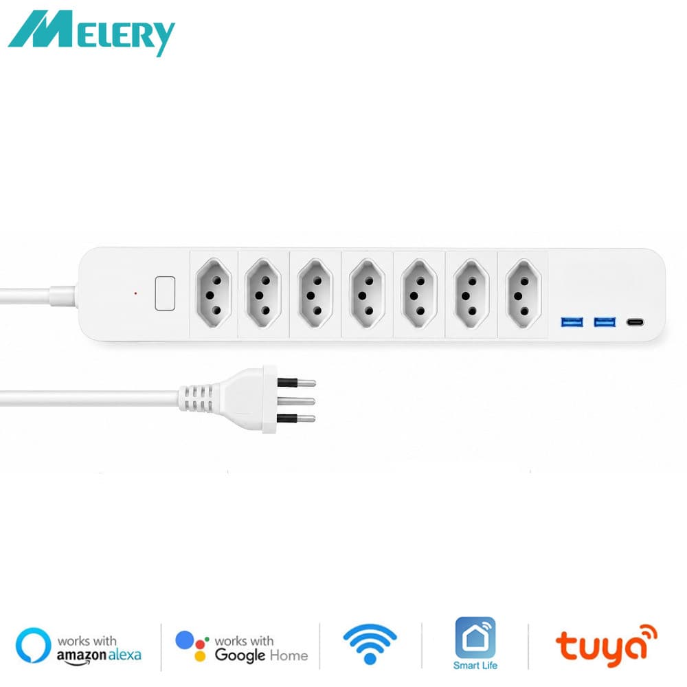 Melery Brasil Wifi Tira De Energia Inteligente Tipo-C Placa De Carregamento USB Tuya App Controle Remoto Funciona Com Go