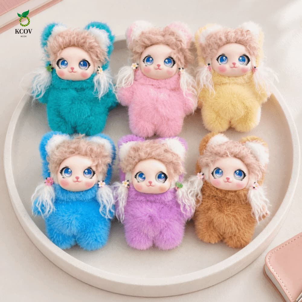 Chaveiro De Pelúcia De Coelho KCOV , Enfeites Pendurados Decoração Pingente De Boneca , Rosto De Vinil Kawaii