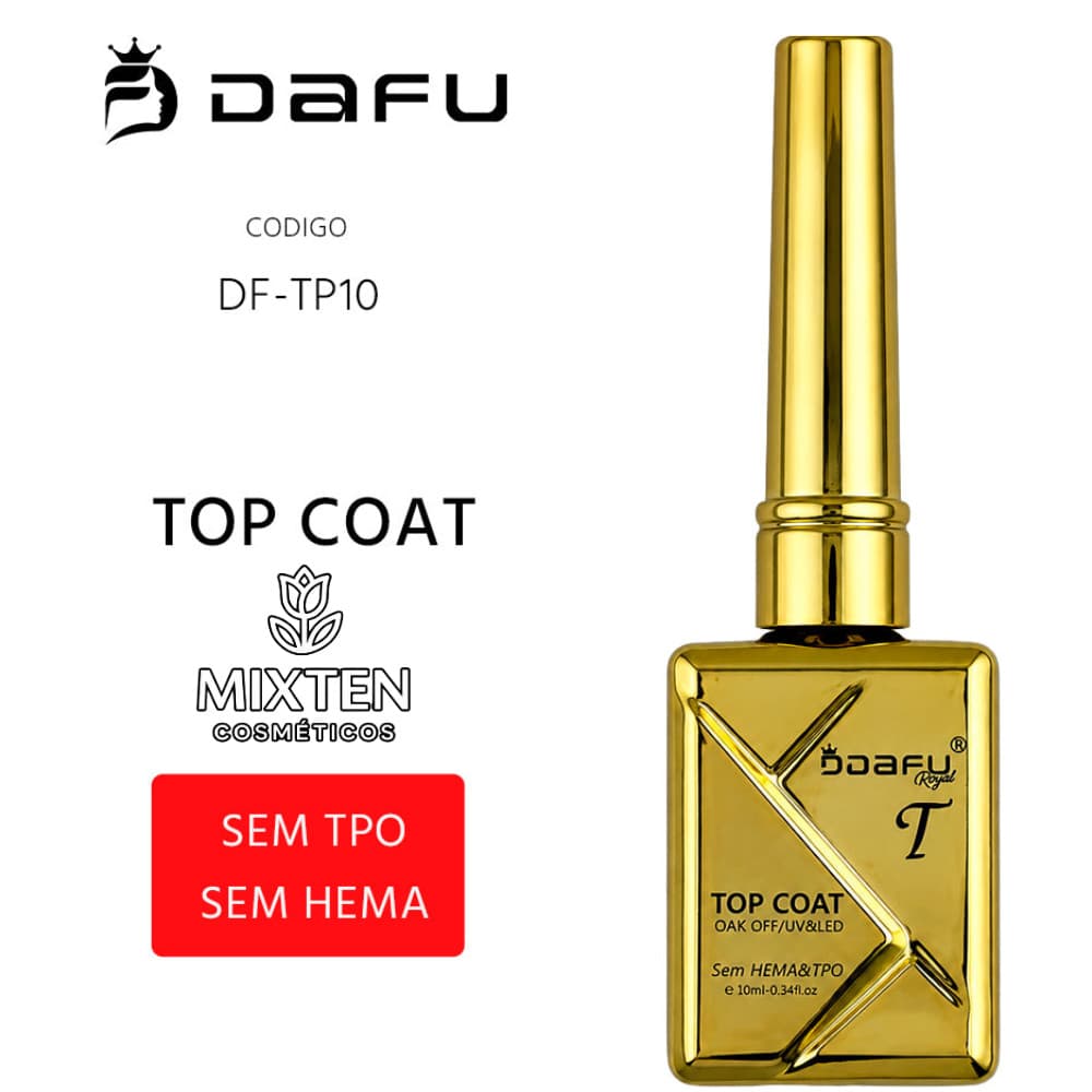 Top Coat DAFU Luxo 10ml – Alto Brilho | Anti Risco | Secagem UV/LED