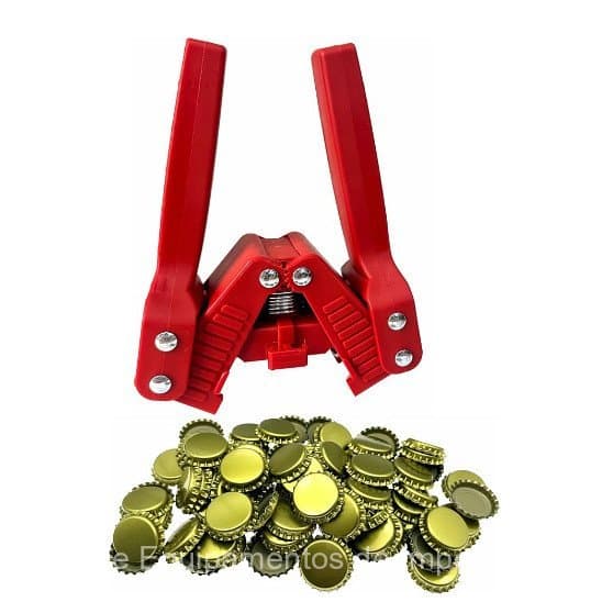 Rolha manual para garrafas de cerveja de mesa 26mm, com estrutura magnética reforçada.