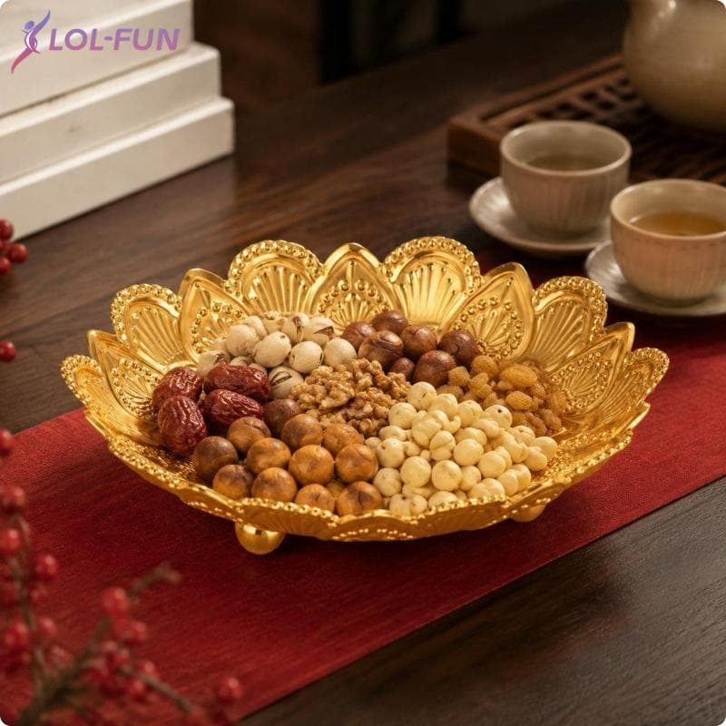 [Brcolaxi1] Bandeja De Servir De Metal Ornamental Decoração De Borda Floral Em Relevo De Luxo Para Mesa Organizador De J
