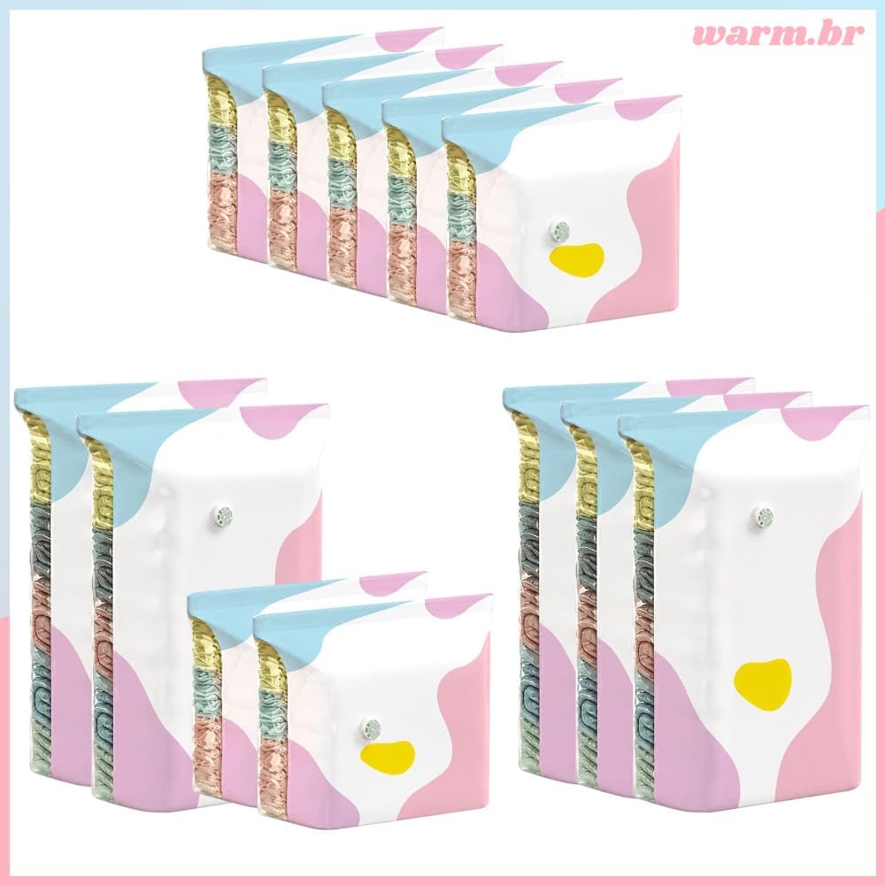 Sacos De Armazenamento A Vácuo Organizador De Roupas Com Janela Transparente Selo Premium [waroom.br]