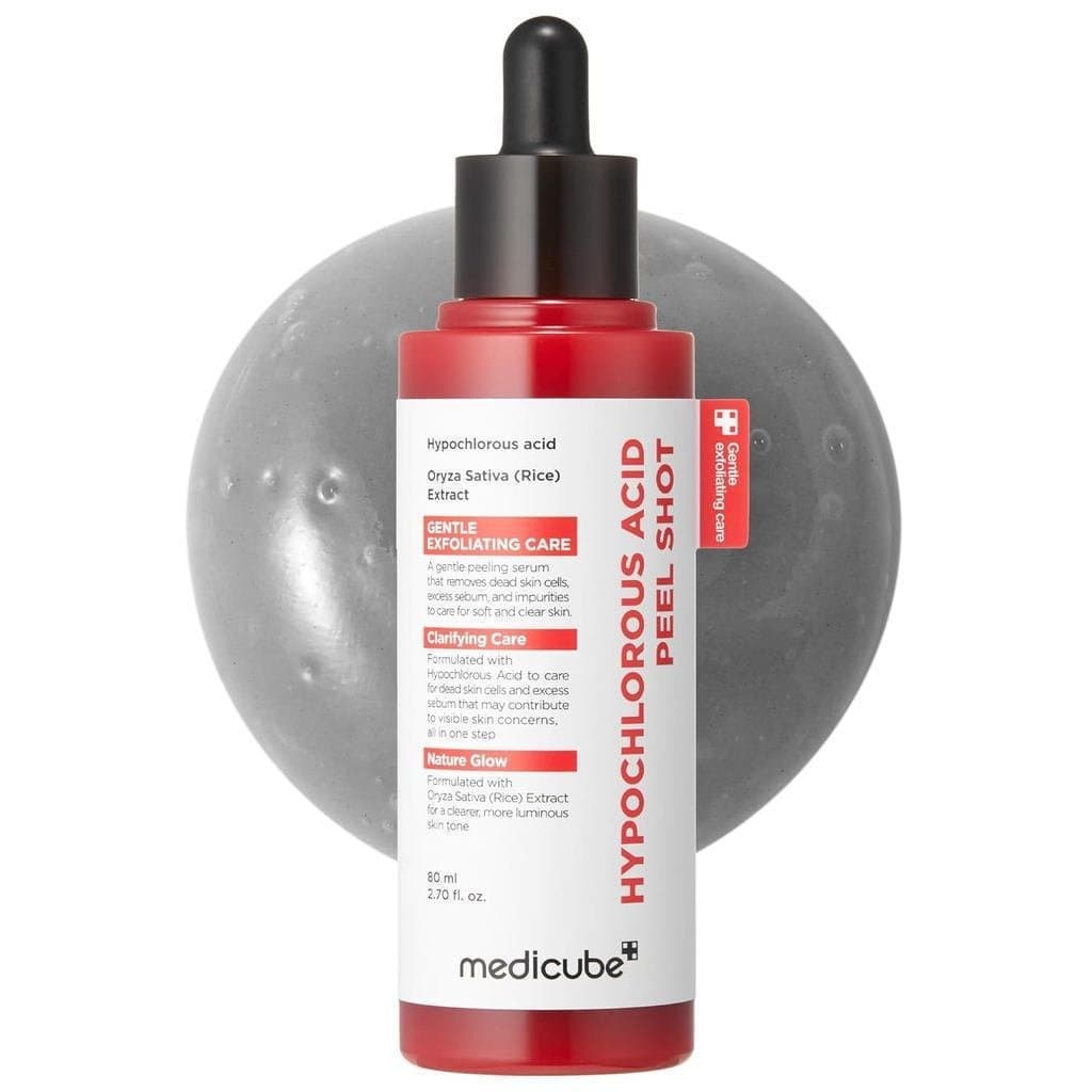 medicubeÁcidoHipoclorosoRicePeelShot | Sérum Esfoliante Suave para Células Mortas e Cuidado dos Poros, Controle de Cravo