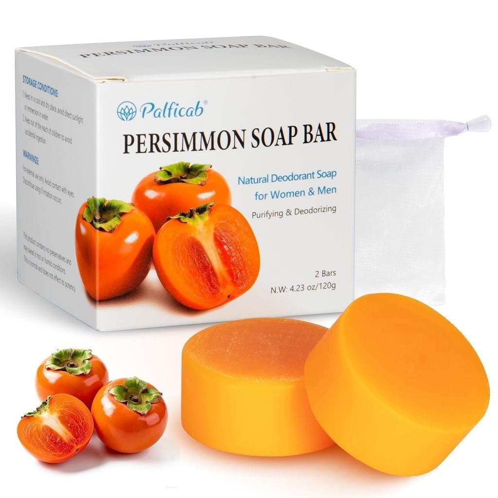 Sabonete de Caqui 120g para Eliminar Odor Corporal e Odor de Idosos, Sabonete Purificante e Desodorizante para Mulheres